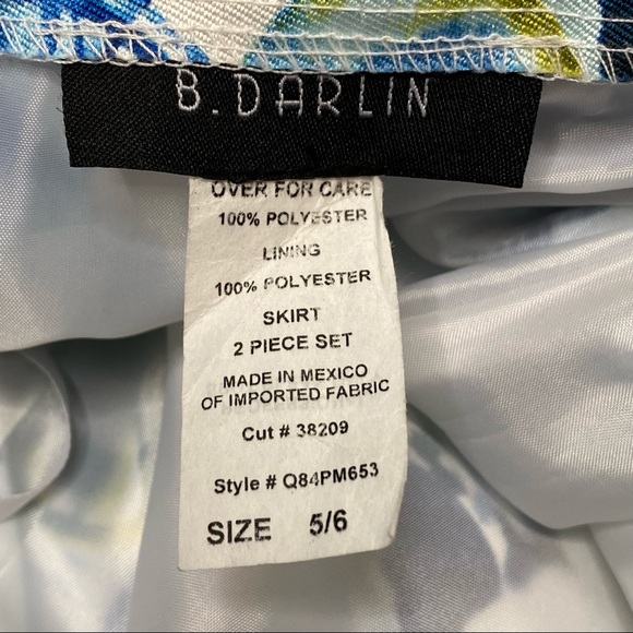 🆕 NWT B. Darlin’ 2-Piece Blue Ballgown Maxi Skirt Tie-Waist Crop Top Set Sz 5/6 - Picture 14 of 15